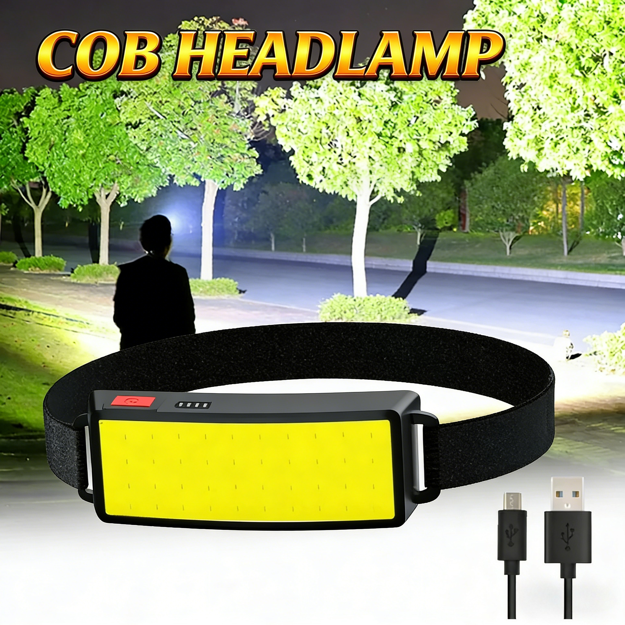 Fish Finder Battery - مصباح أمامي LED محمول بتقنية COB