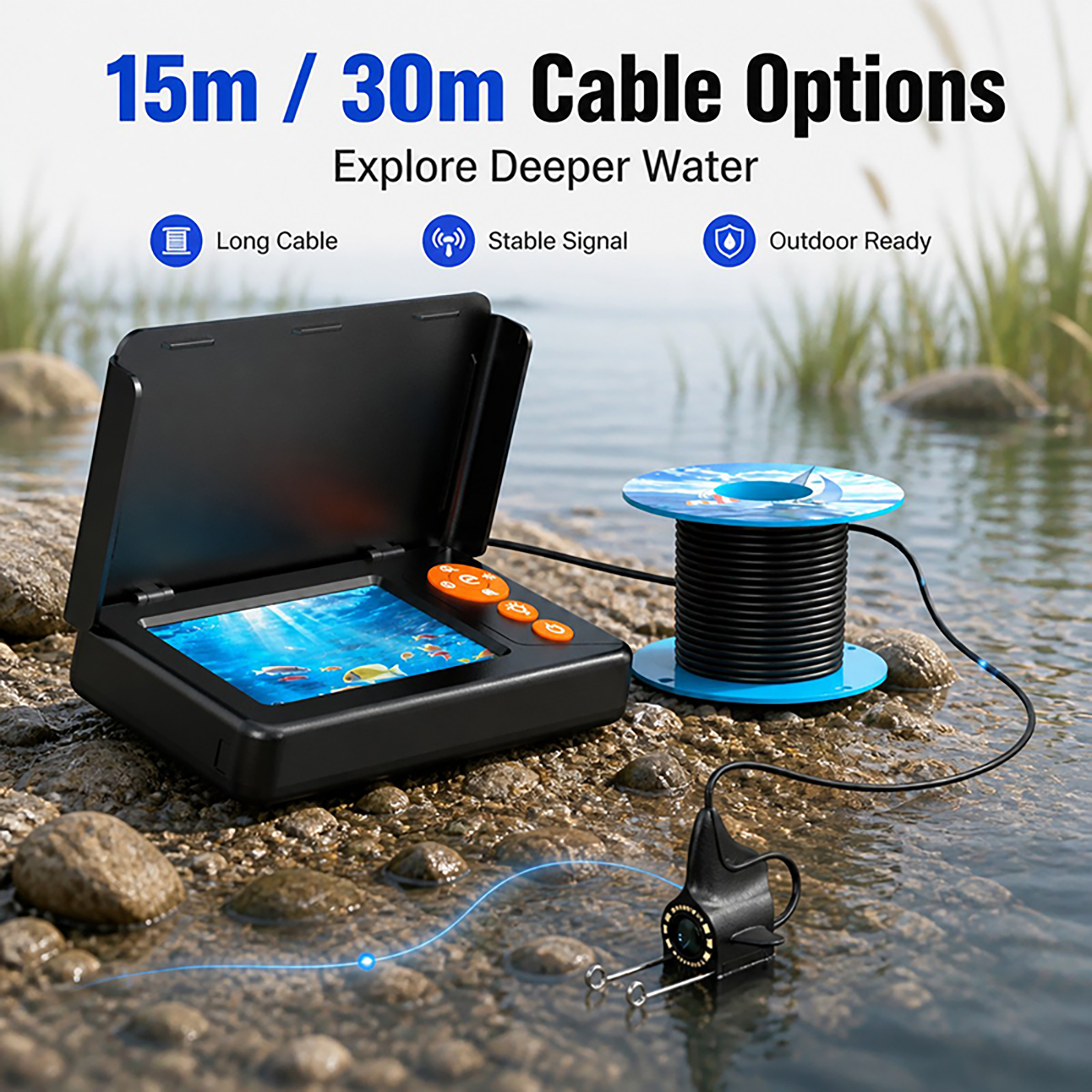 Fishing Depth Finder - كاميرا تحت الماء عالية الدقة 1080P