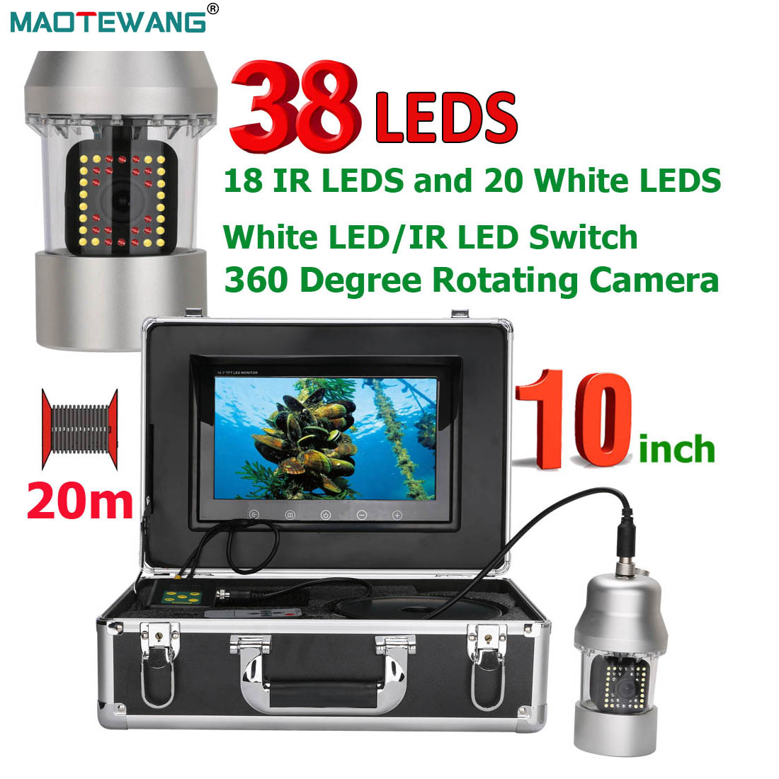 MAOTEWANG-كاميرا فيديو للصيد ت - مراجعة Fish Finder Cable وسعره