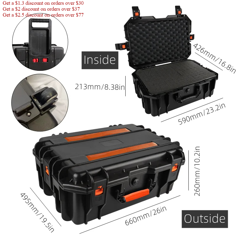 صندوق أدوات كبير السعة بعجلات، - مراجعة Fish Finder Case وسعره