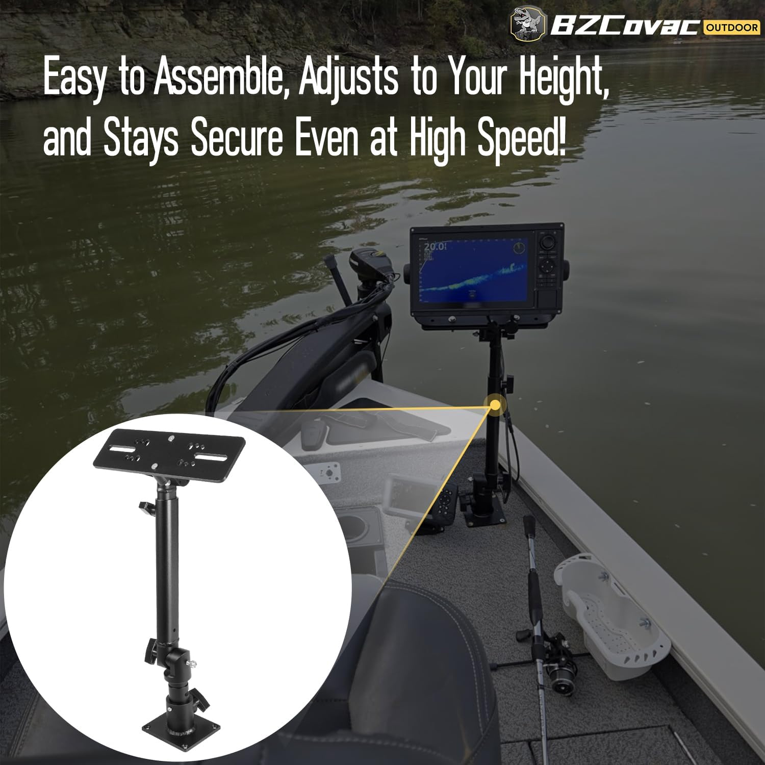 حامل شاشة ألومنيوم مؤكسد بحري  - مراجعة Fish Finder Mount وسعره