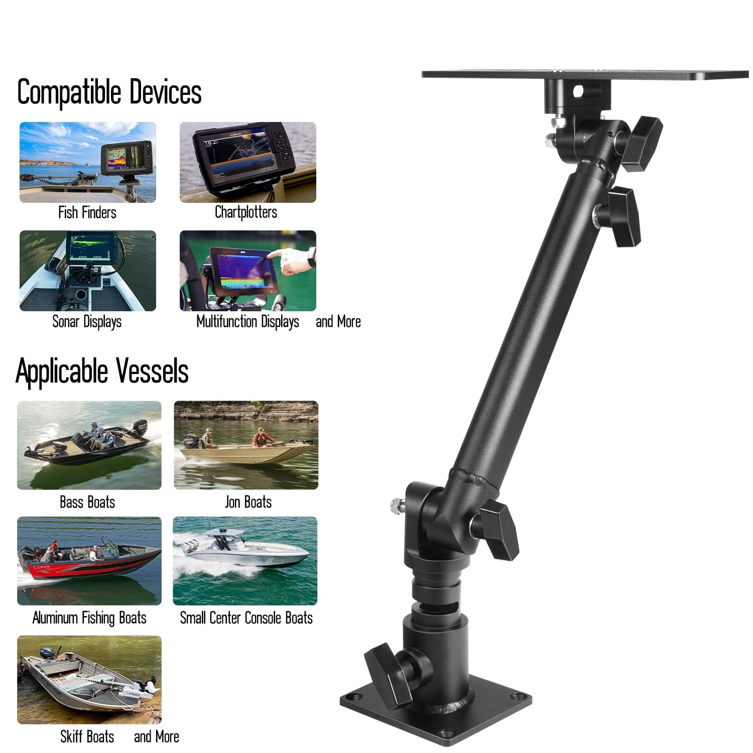 حامل شاشة ألومنيوم مؤكسد بحري  - مراجعة Fish Finder Mount وسعره