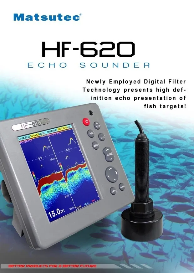 Matsutec HF-620 MARINE COLOR E - مراجعة Fish Finder Charger وسعره