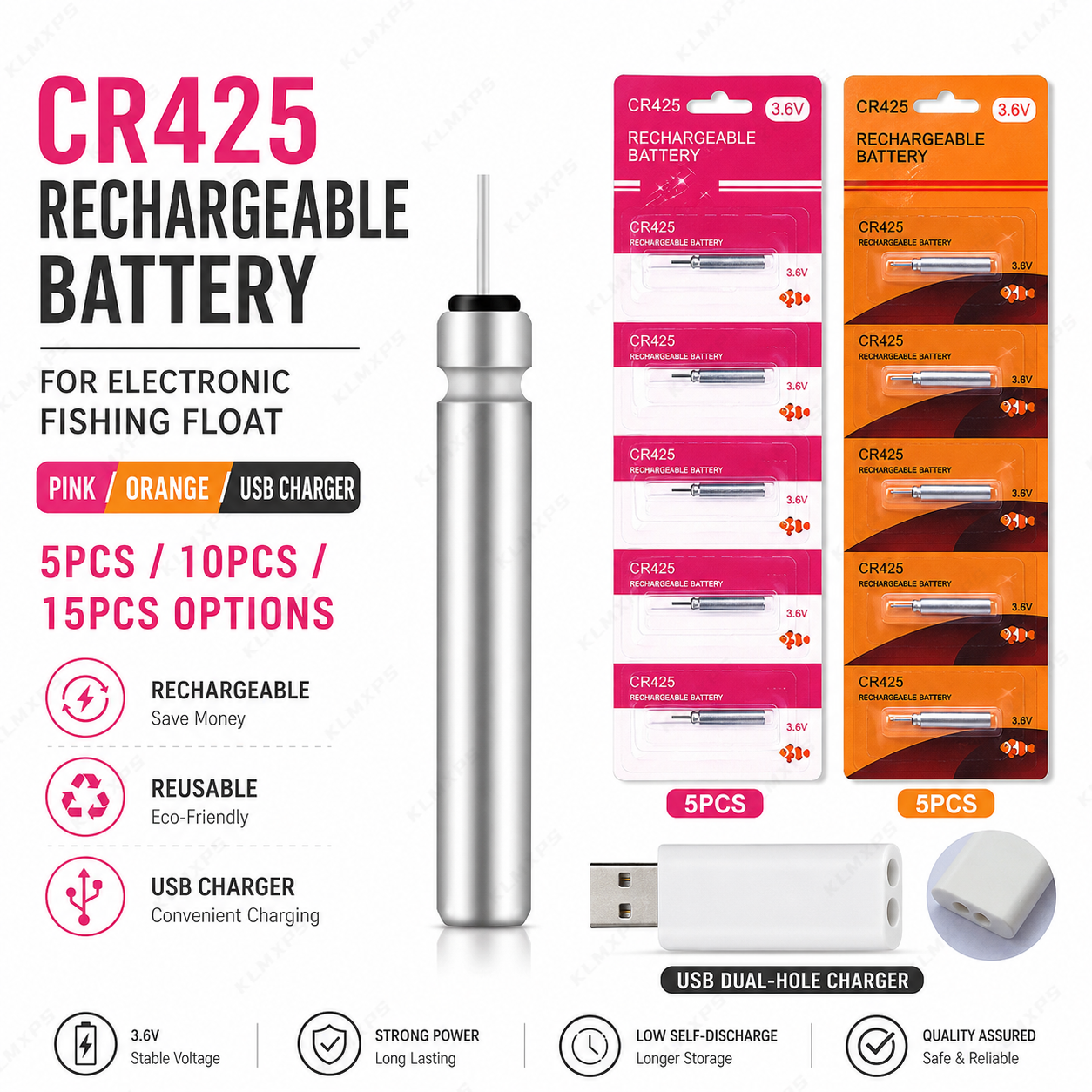 بطارية CR425 قابلة لإعادة الشح - مراجعة Fish Finder Charger وسعره