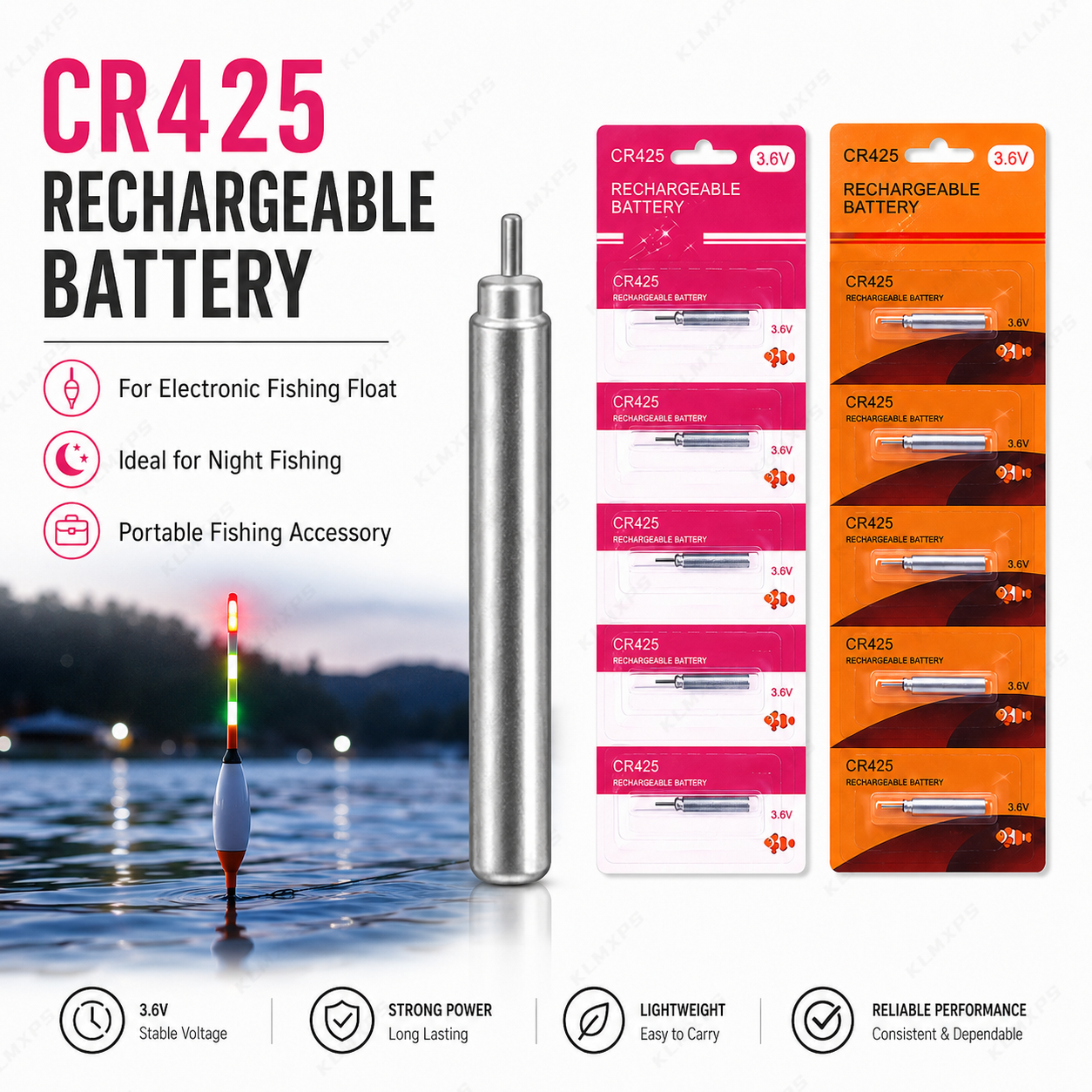 بطارية CR425 قابلة لإعادة الشح - مراجعة Fish Finder Charger وسعره