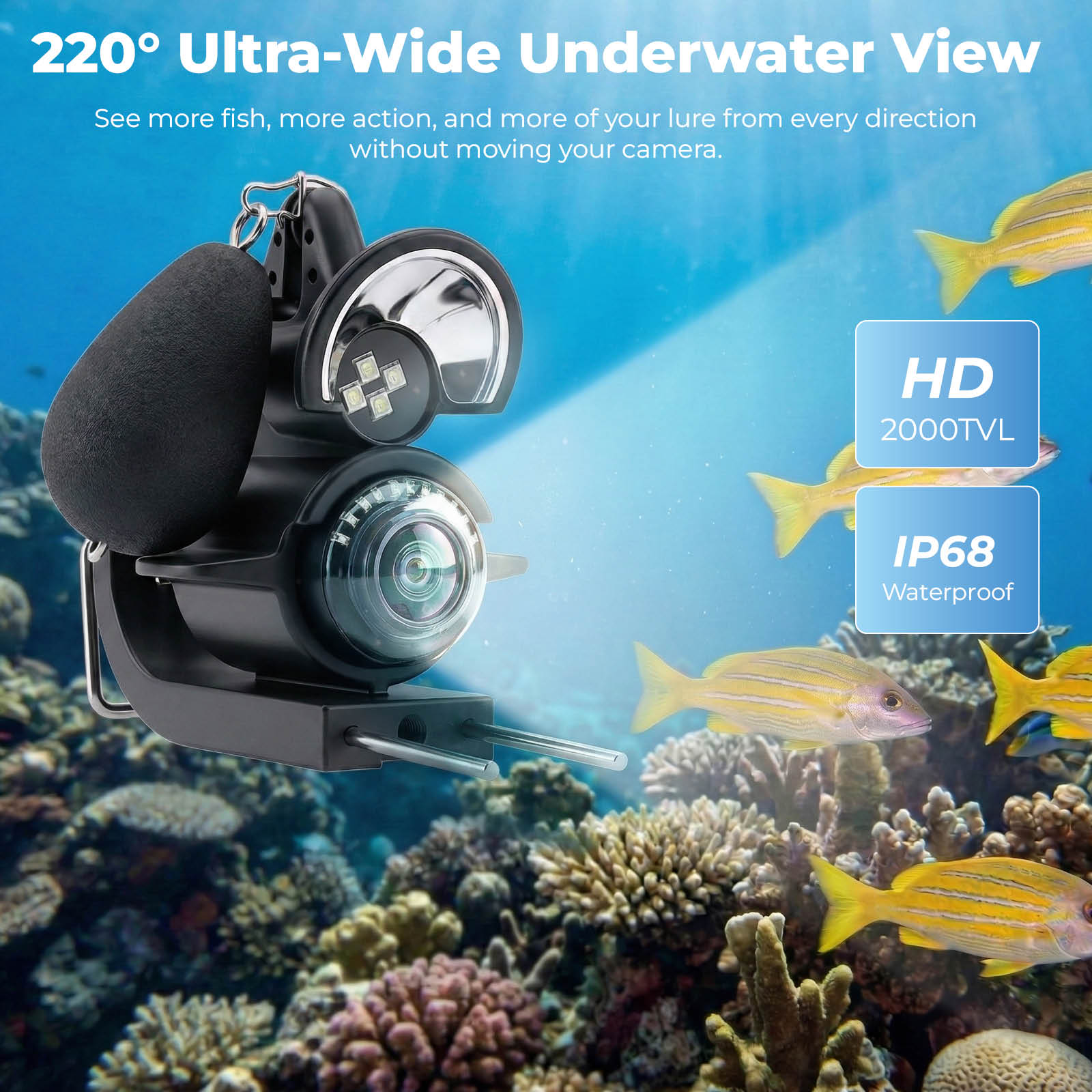 كاميرا صيد الأسماك المحمولة تح - مراجعة Fish Finder Portable وسعره
