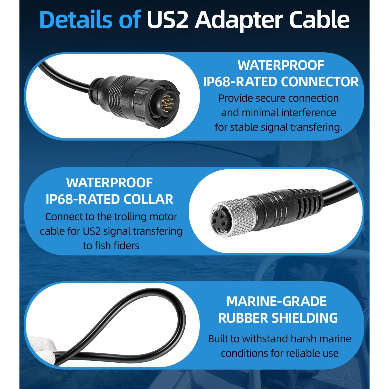 كابل محول سونار عالمي جديد من  - مراجعة Fish Finder Cable وسعره