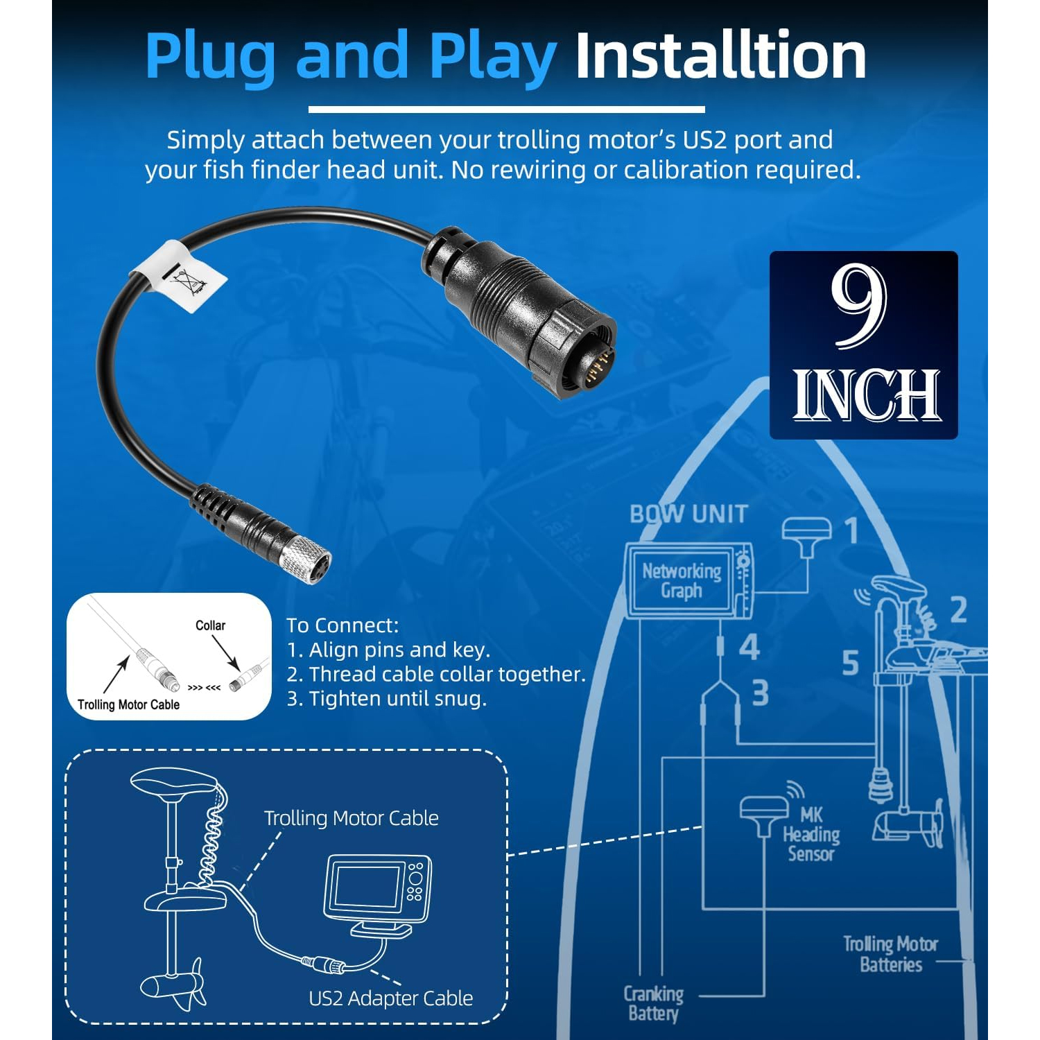 كابل محول سونار عالمي جديد من  - مراجعة Fish Finder Cable وسعره