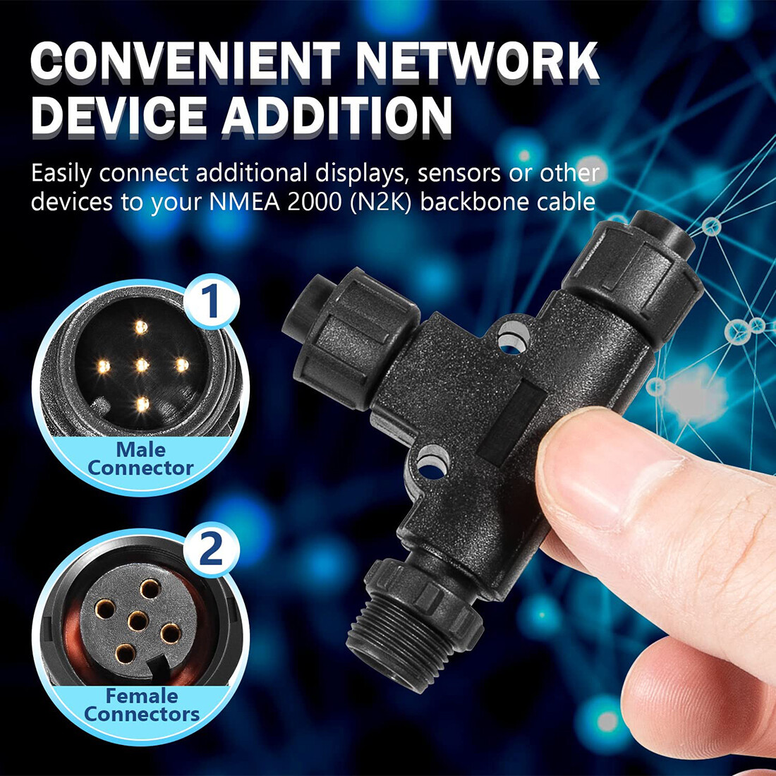 موصل تي مايكرو-سي 5 سنون NMEA  - مراجعة Fish Finder Cable وسعره
