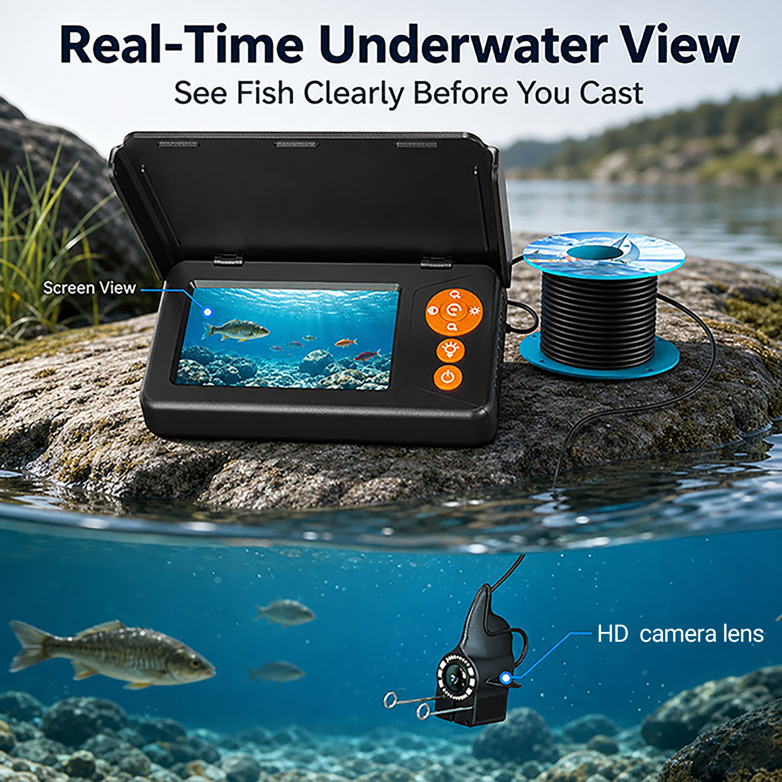 كاميرا تحت الماء لاكتشاف الأسم - مراجعة Fishing Depth Finder وسعره