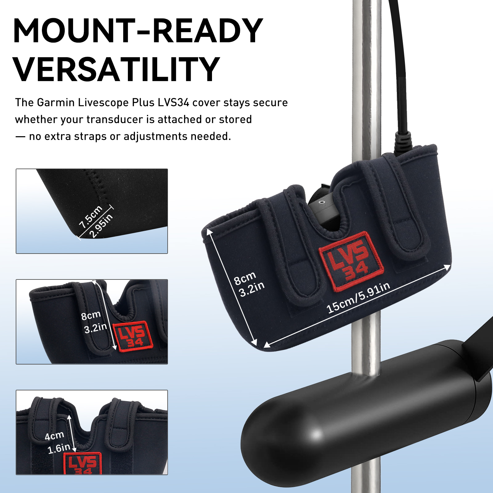 غطاء محول الطاقة LVS34 Marine  - مراجعة Fish Finder Case وسعره