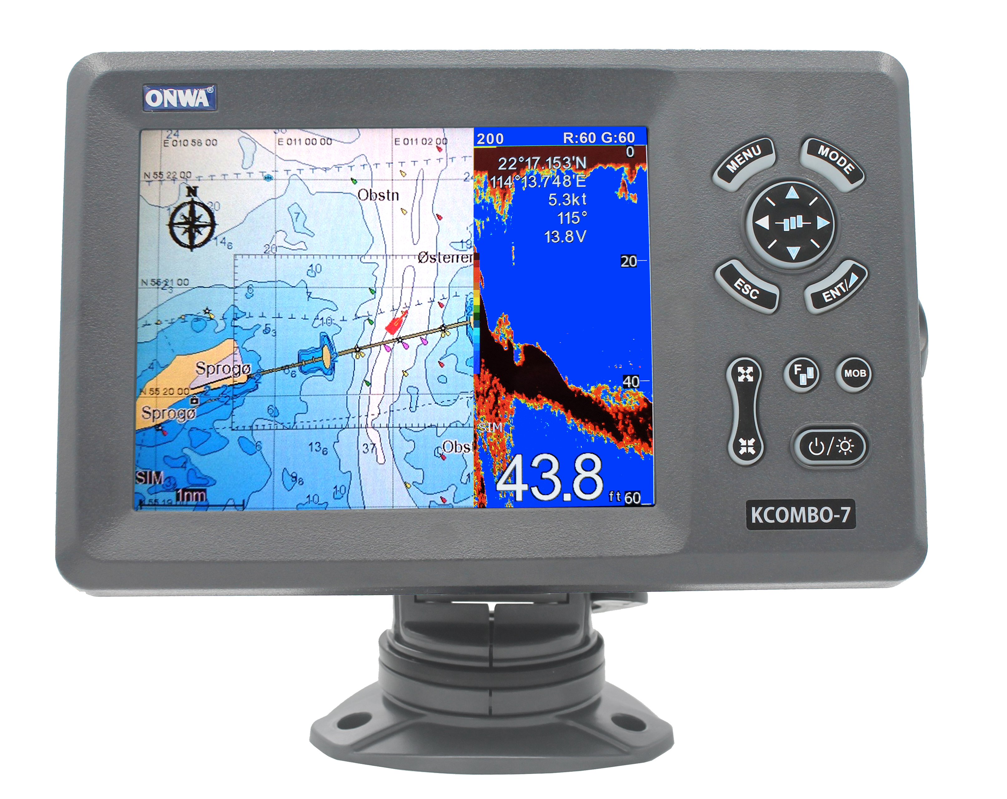 جهاز ONWA KCombo-7 ملاحة بحرية - مراجعة Fish Finder وسعره