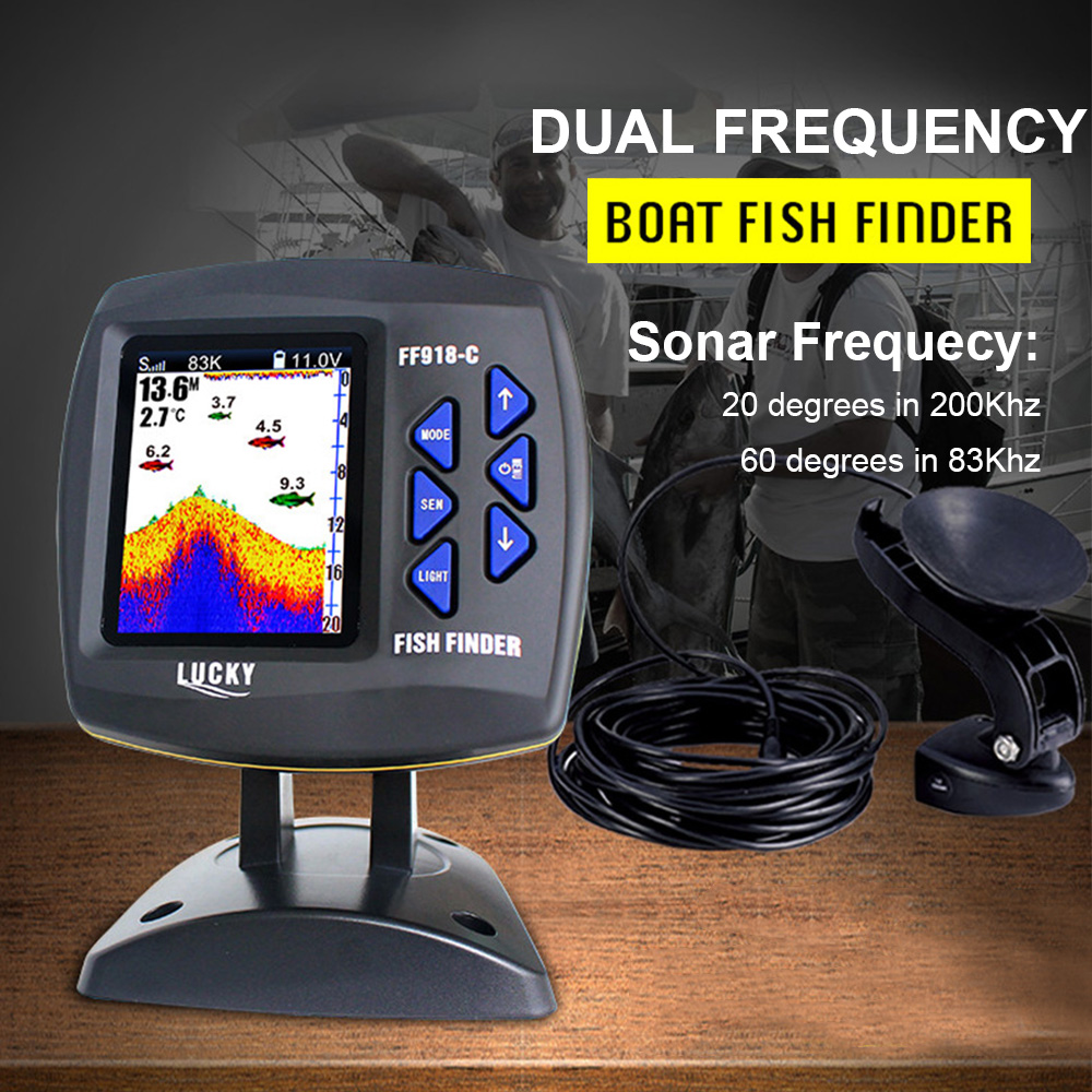 مكتشف سمك سلكي ثنائي التردد ،  - مراجعة Fishing Depth Finder وسعره