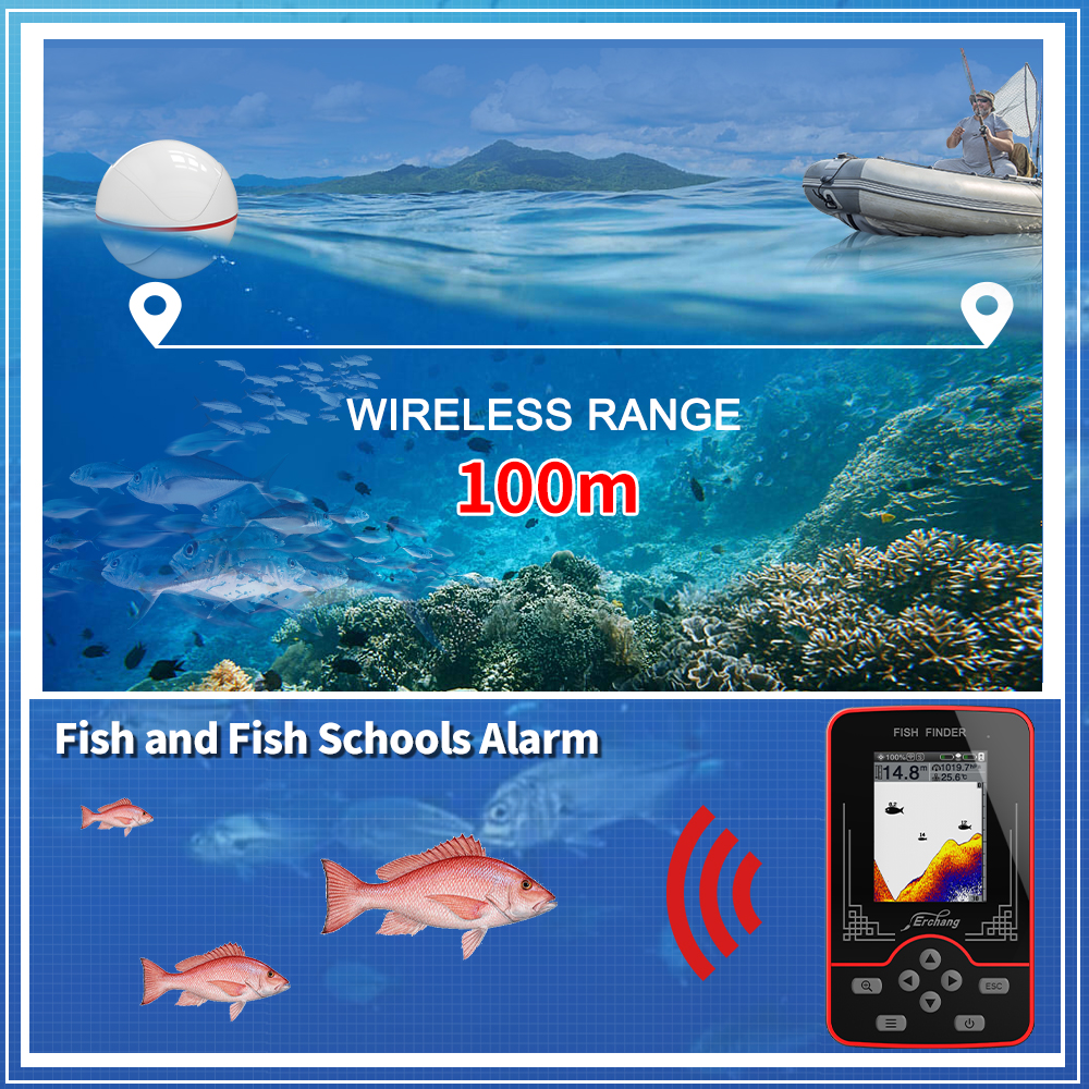 Erchang F13 مكتشف الأسماك اللا - مراجعة Fish Finder Gps وسعره